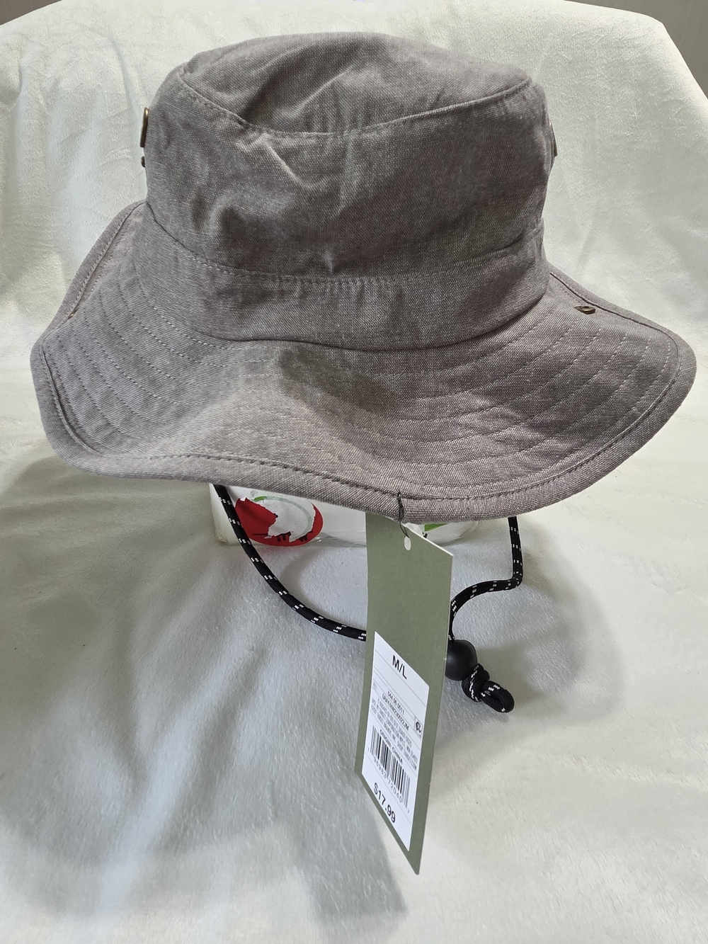 NWT M/L Wide-Brim Bucket Hat Adjustable Chin Cord Adjustable Sides Breathable
